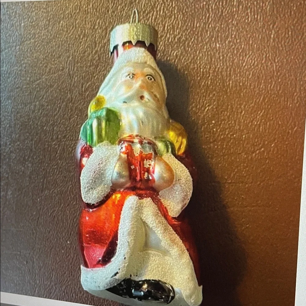 VTG Santa Claus Glass Ornament